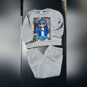New! Kids Blue Bear Sweatset Size 18 Months